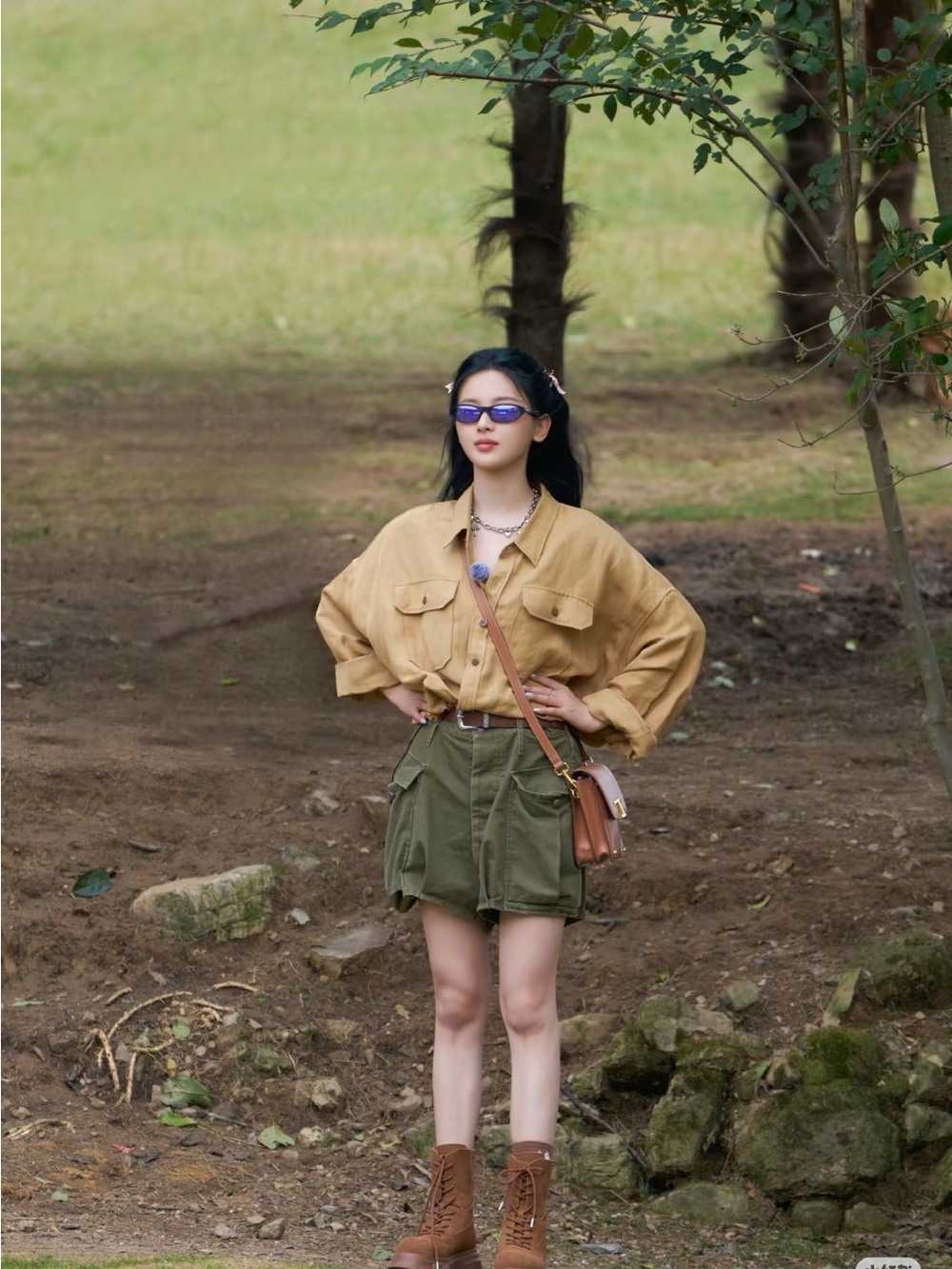 R13 Light Brown Utility Shirt Jacket